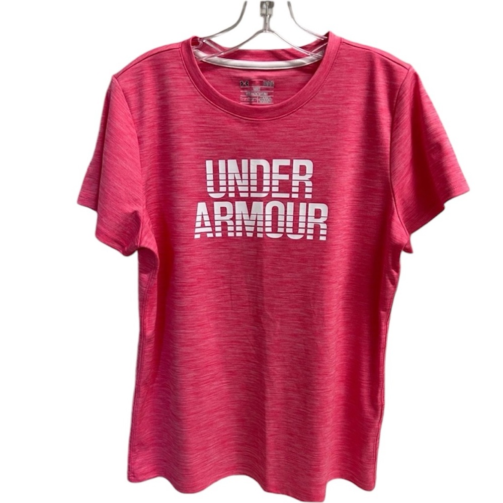 Women’s pinkish coral color Under Armour Heat Gear work out shirt. - Picture 1 of 6